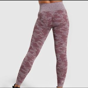 Gymshark Camo Seamless Leggings - Berry Red